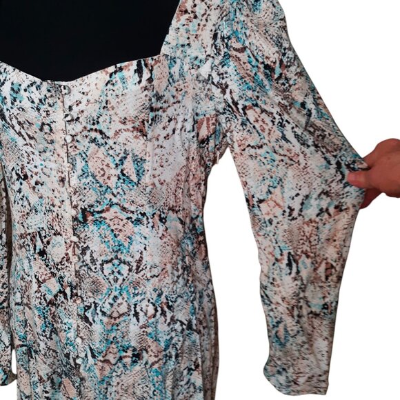 NEW AFRM Mariska Long Sleeve Midi Dress - Picture 6 of 10